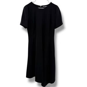NEW Karl Lagerfeld Black Dress Size 14 Short Sleeve A-Line Asymmetric Shift